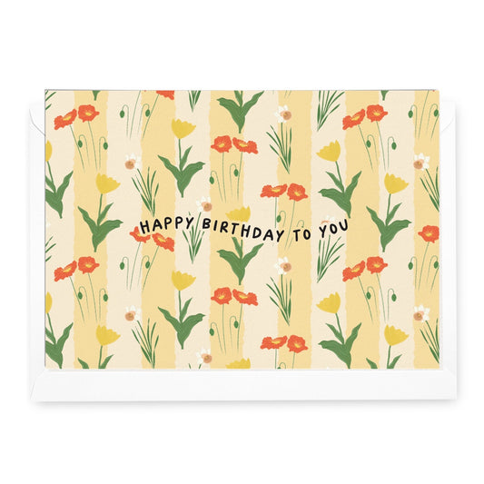 'Happy Birthday' Flower Garden Card