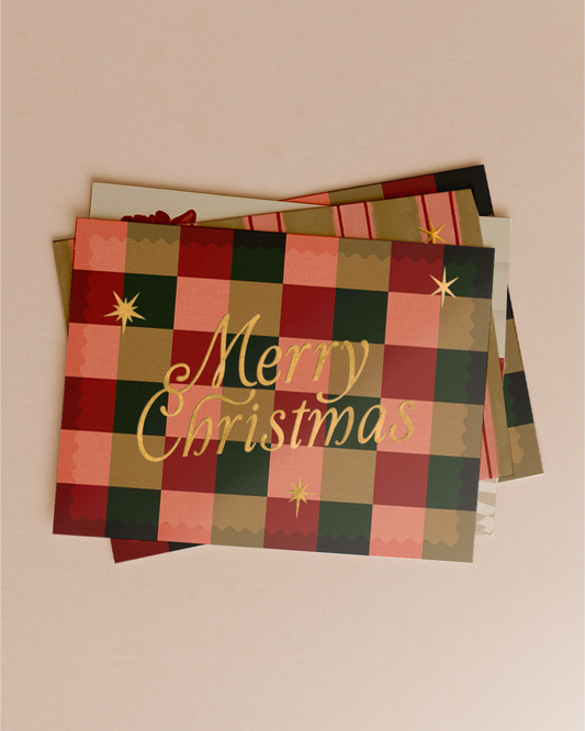 'Merry Christmas' Boxed Card Set (6pk) with Gold Foil