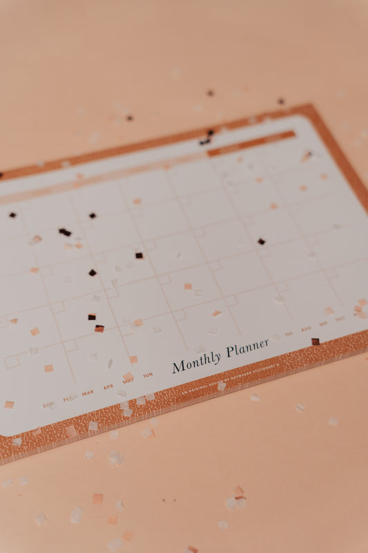 Ochre Composition 'Monthly Plan' A4 Notepad