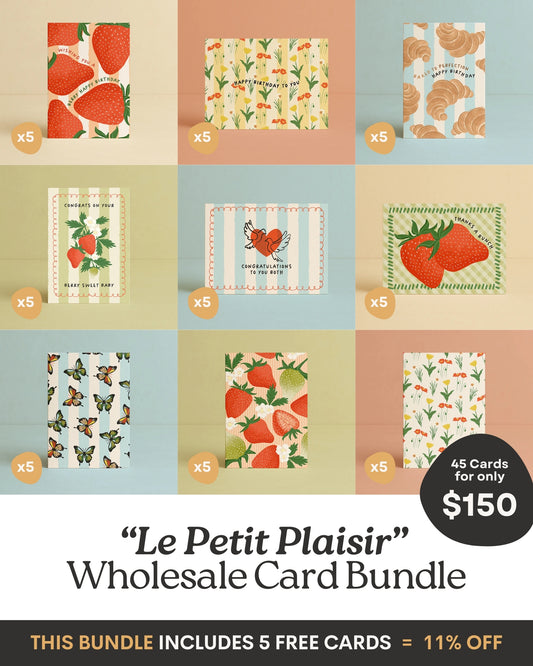 "Le Petit Plaisir" $150 Wholesale Card Bundle (Includes 5 Free Cards!)