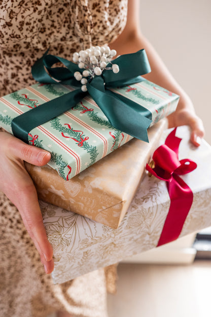 'Golden Native Floral' Wrapping Paper Roll