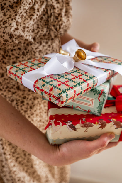 'Christmas Houndstooth' Kraft Wrapping Paper Roll