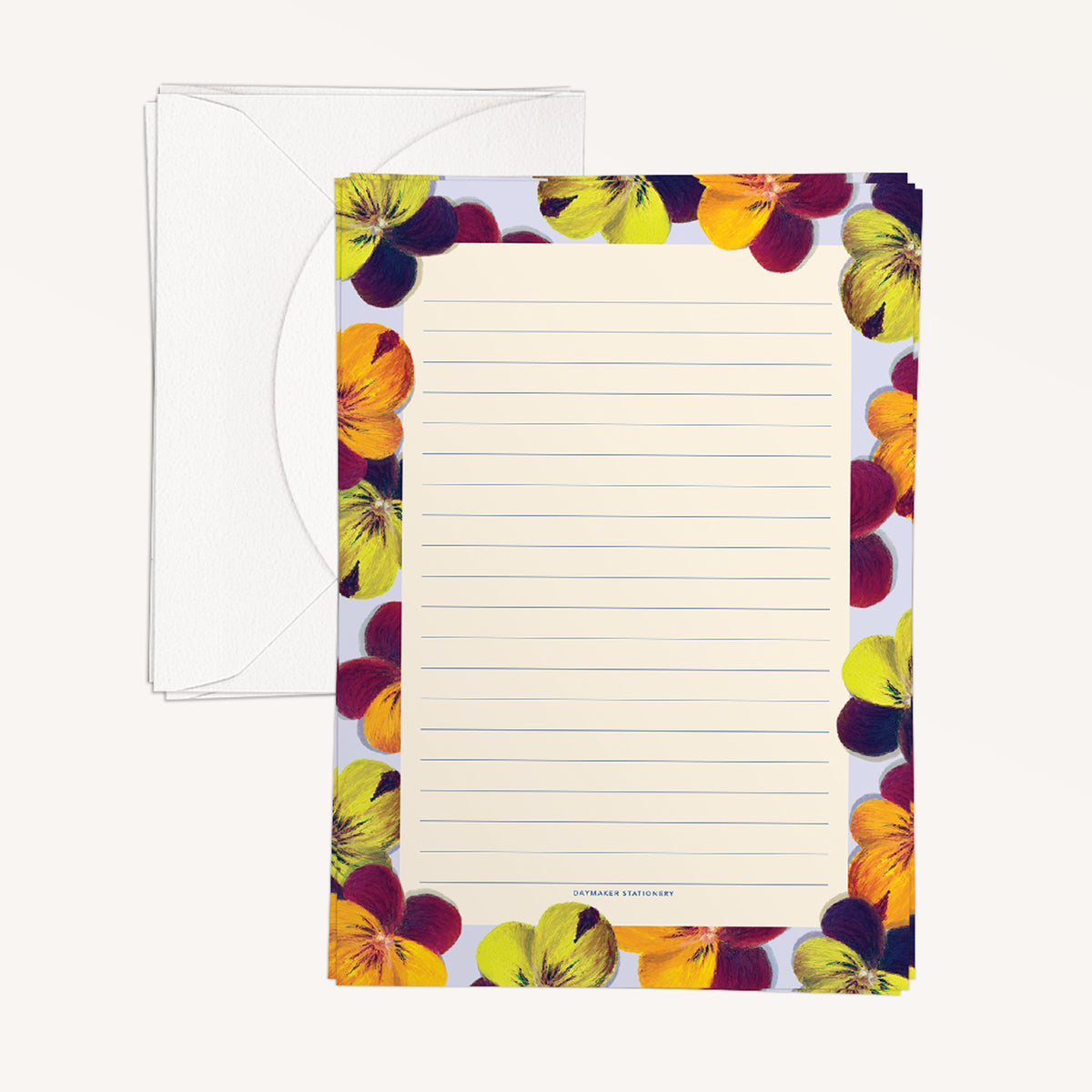 'Viola' Lined Letter Writing Stationery Set