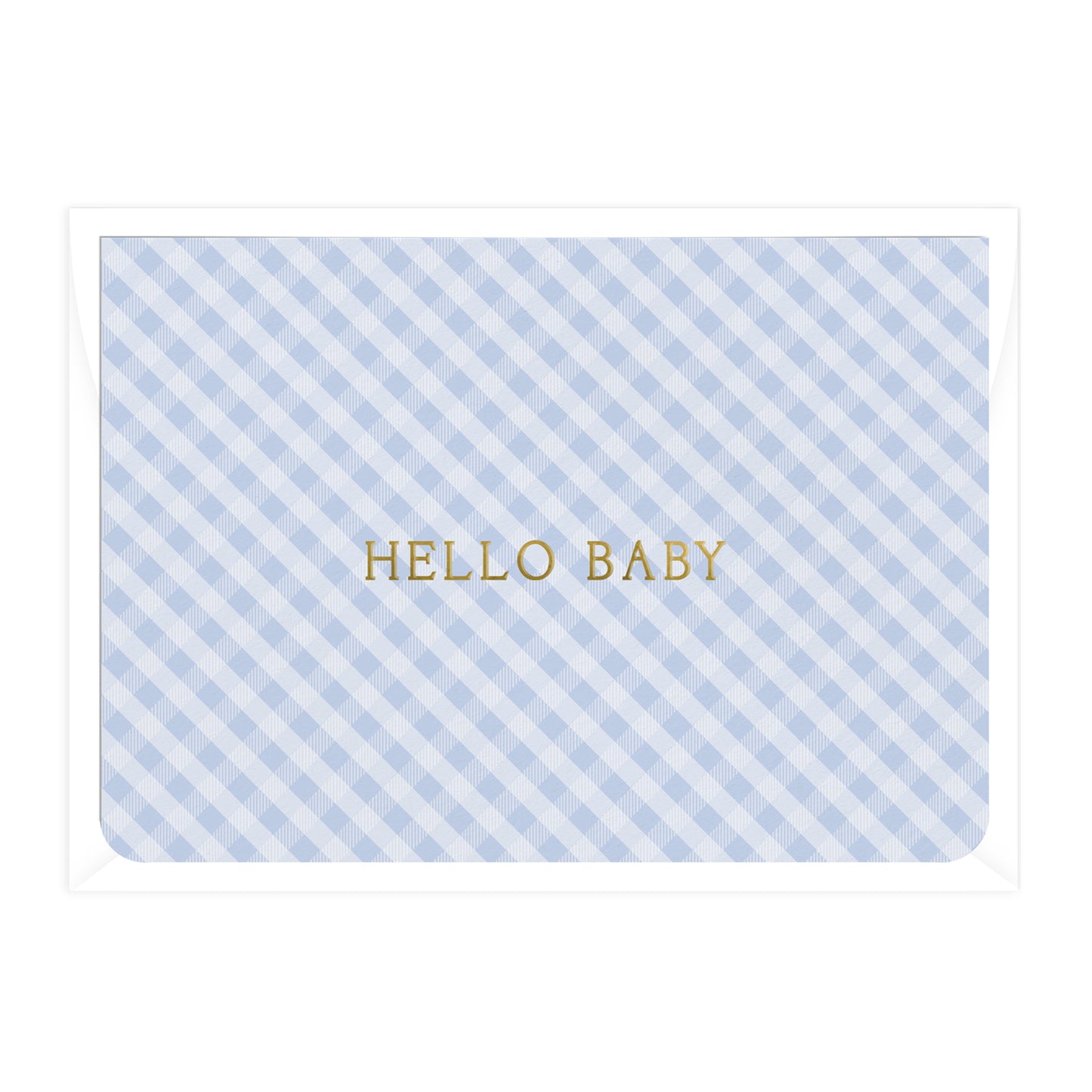 'Hello Baby' Gingham Greeting Card