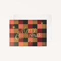 Gold-Foiled Christmas Card - Gingham Check