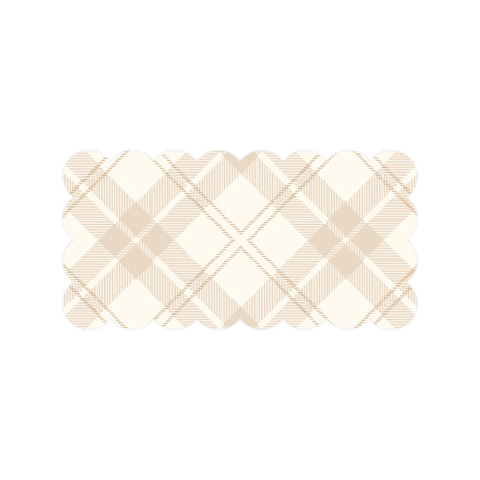 'Blank' Beige Tartan Gift Tag