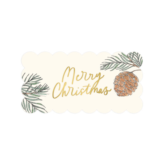 'Merry Christmas' Pinecone Gift Tag