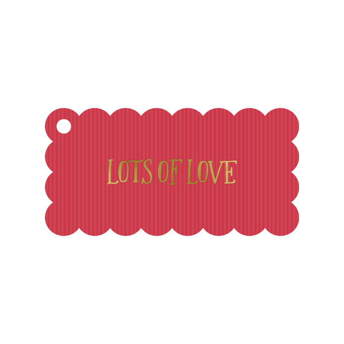 'Lots of Love' Red Stripe Gift Tag