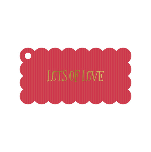 'Lots of Love' Red Stripe Gift Tag