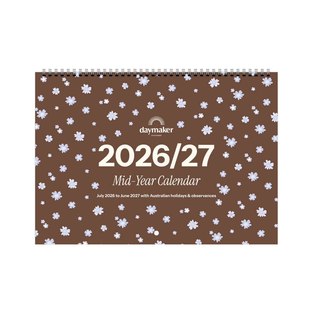 2026/27 Mid-Year Wall Calendar 'Blue Blossoms'