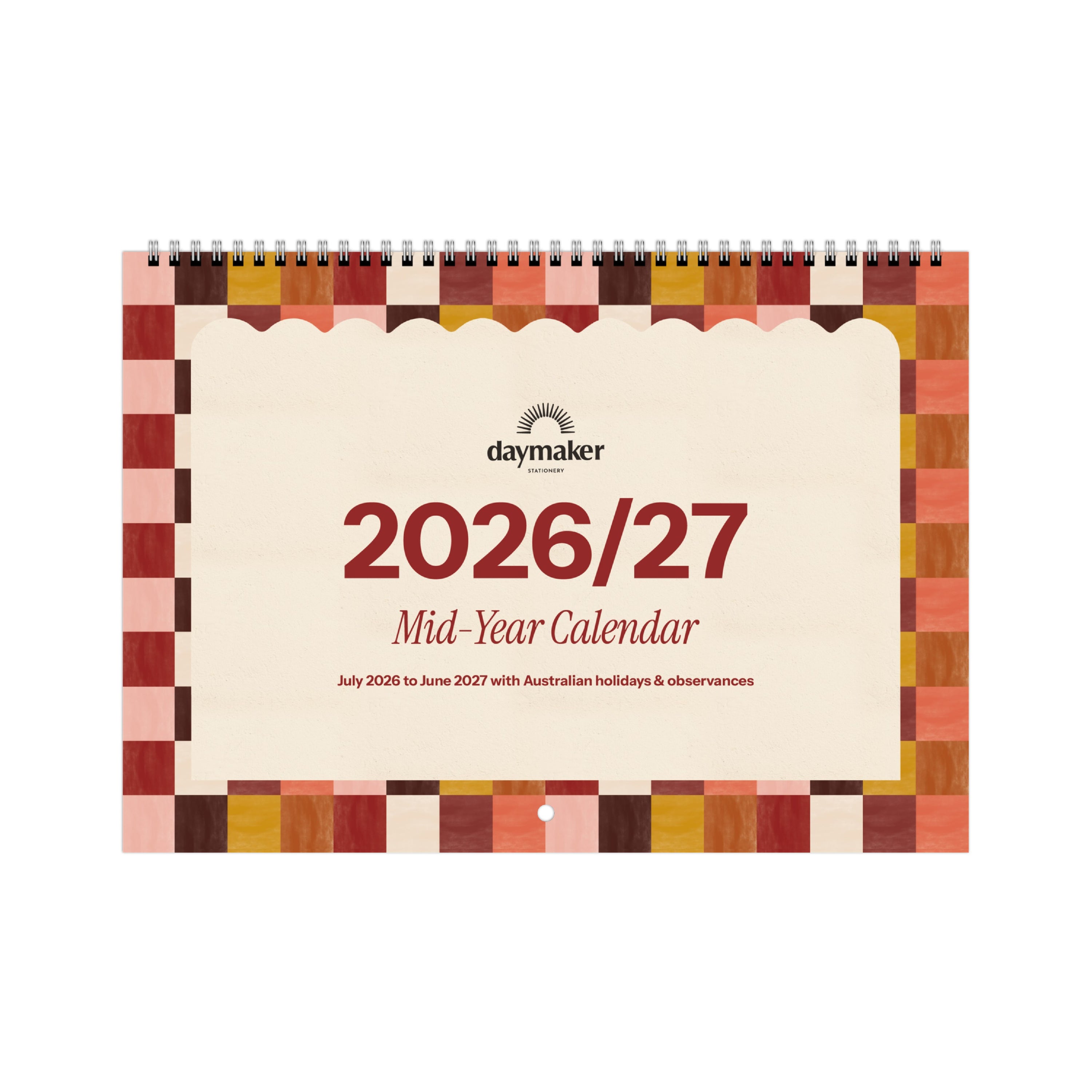 2026/27 Mid-Year Wall Calendar 'Tuscan Check'