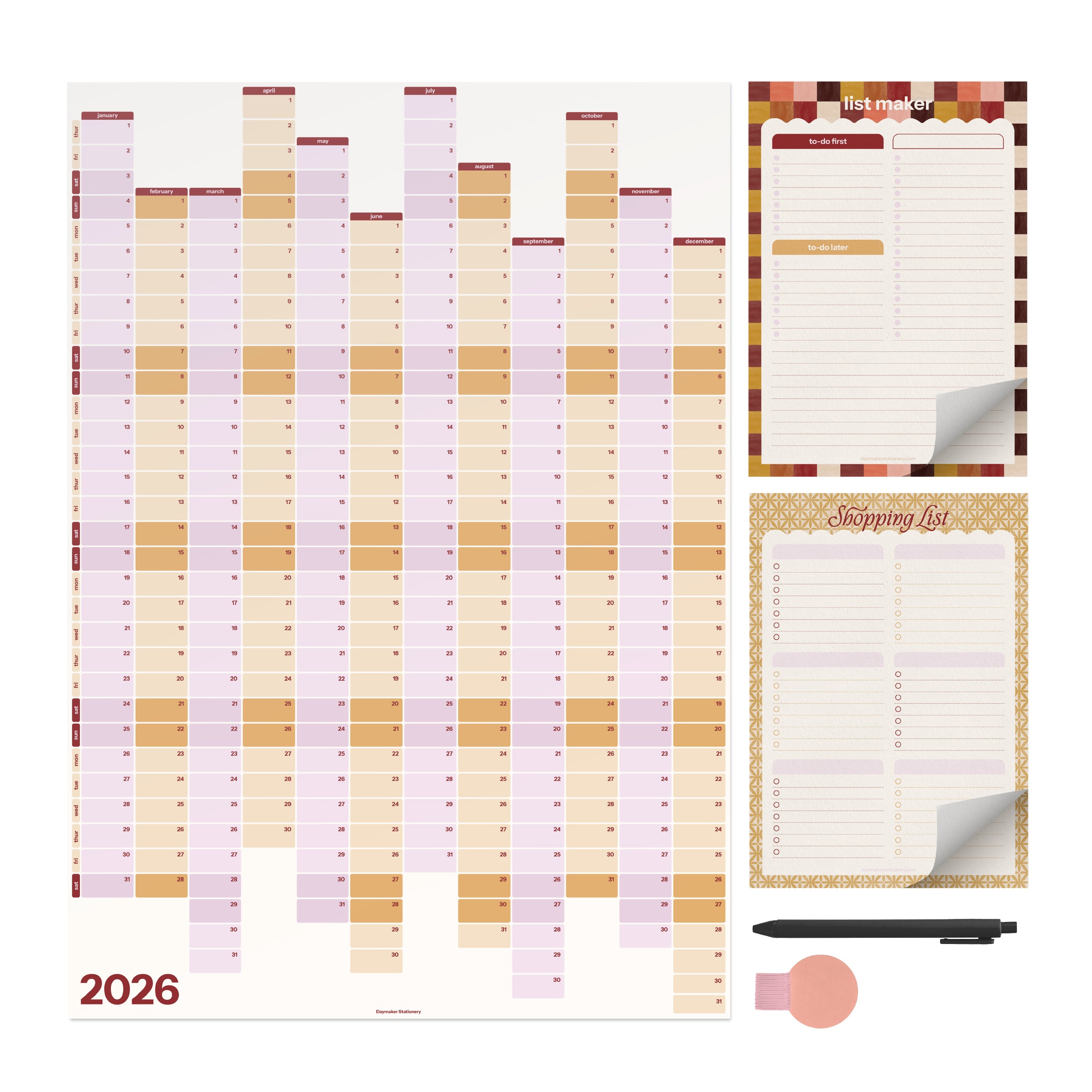 'Lilac & Ochre' 2026 Planning Bundle (Vertical)