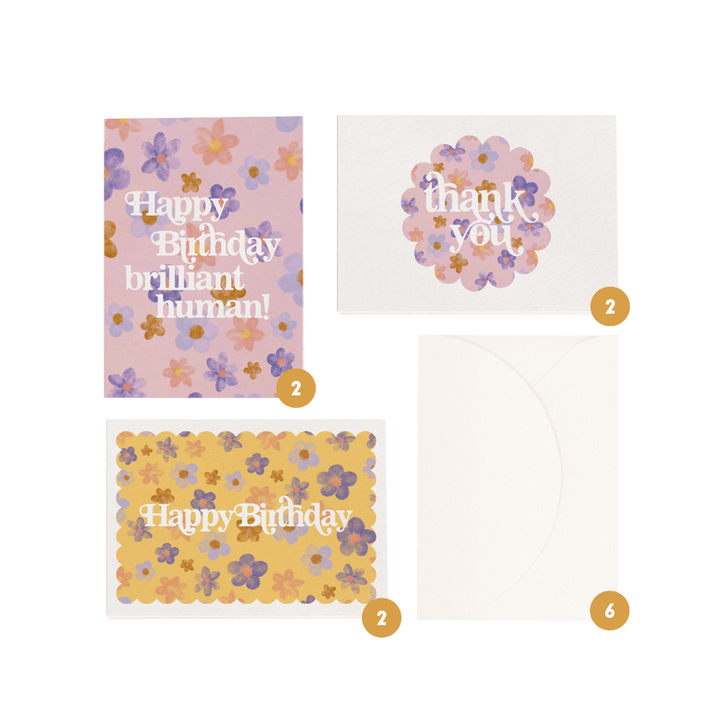 Mixed 'Blossoms' Boxed Card Set (6pk)