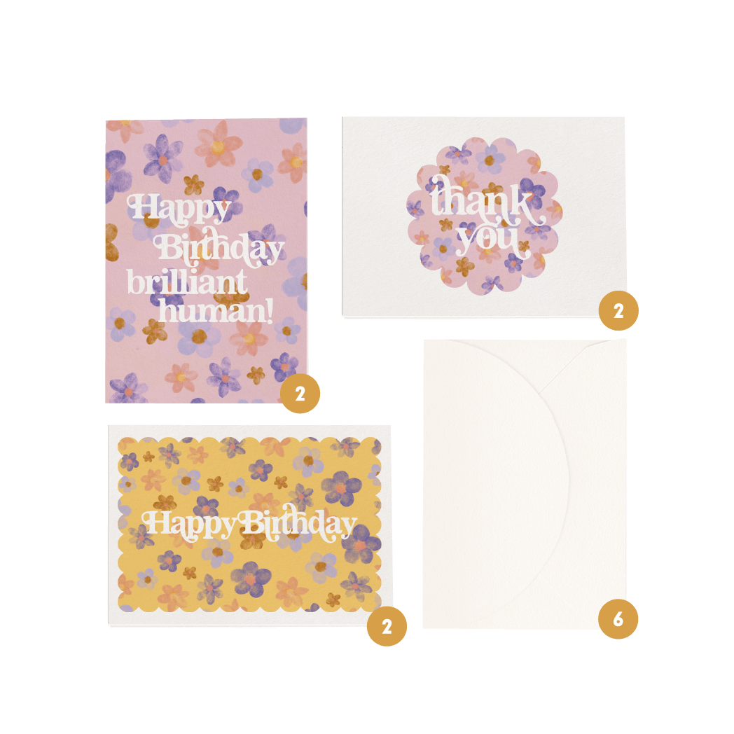 Mixed 'Blossoms' Boxed Card Set (6pk)