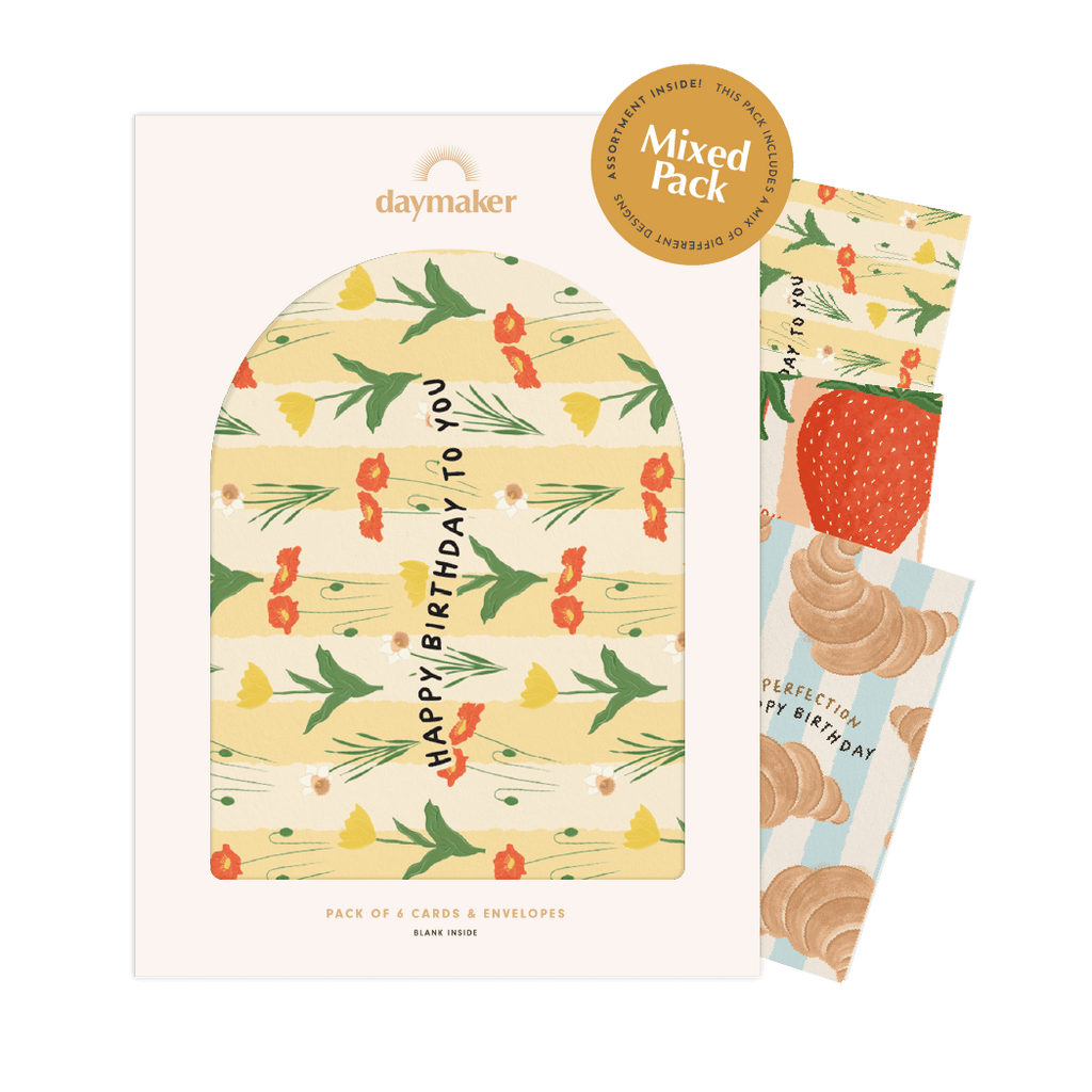 Mixed 'Birthday' Boxed Card Set (6pk) - Le Petit Plaisir