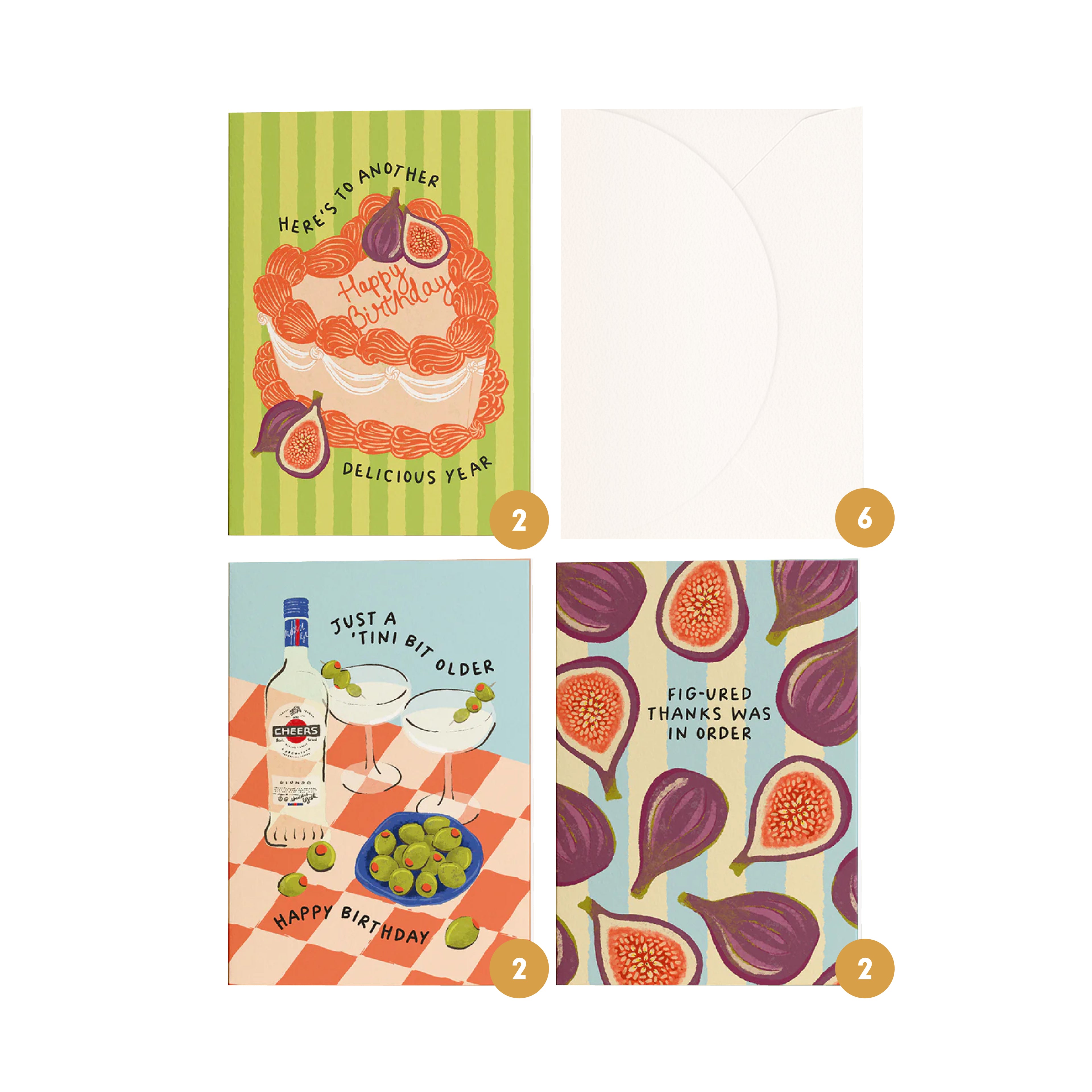 Mixed Occasions Boxed Card Set (6pk) - Delicious Celebrations