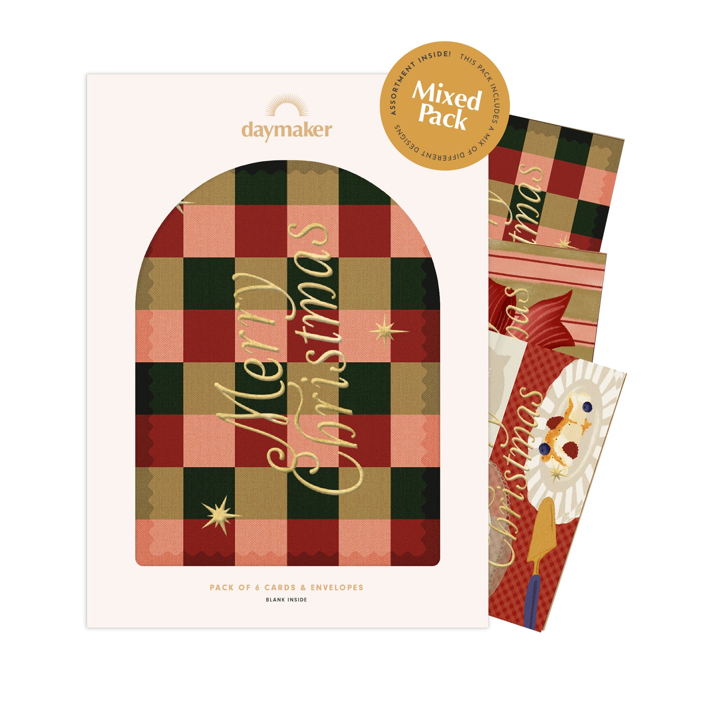 'Merry Christmas' Boxed Card Set (6pk) with Gold Foil
