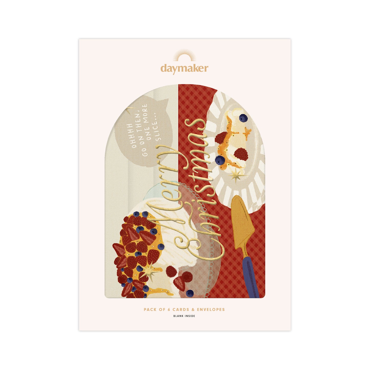 'Merry Christmas' Pavlova Boxed Card Set (6pk) with Gold Foil