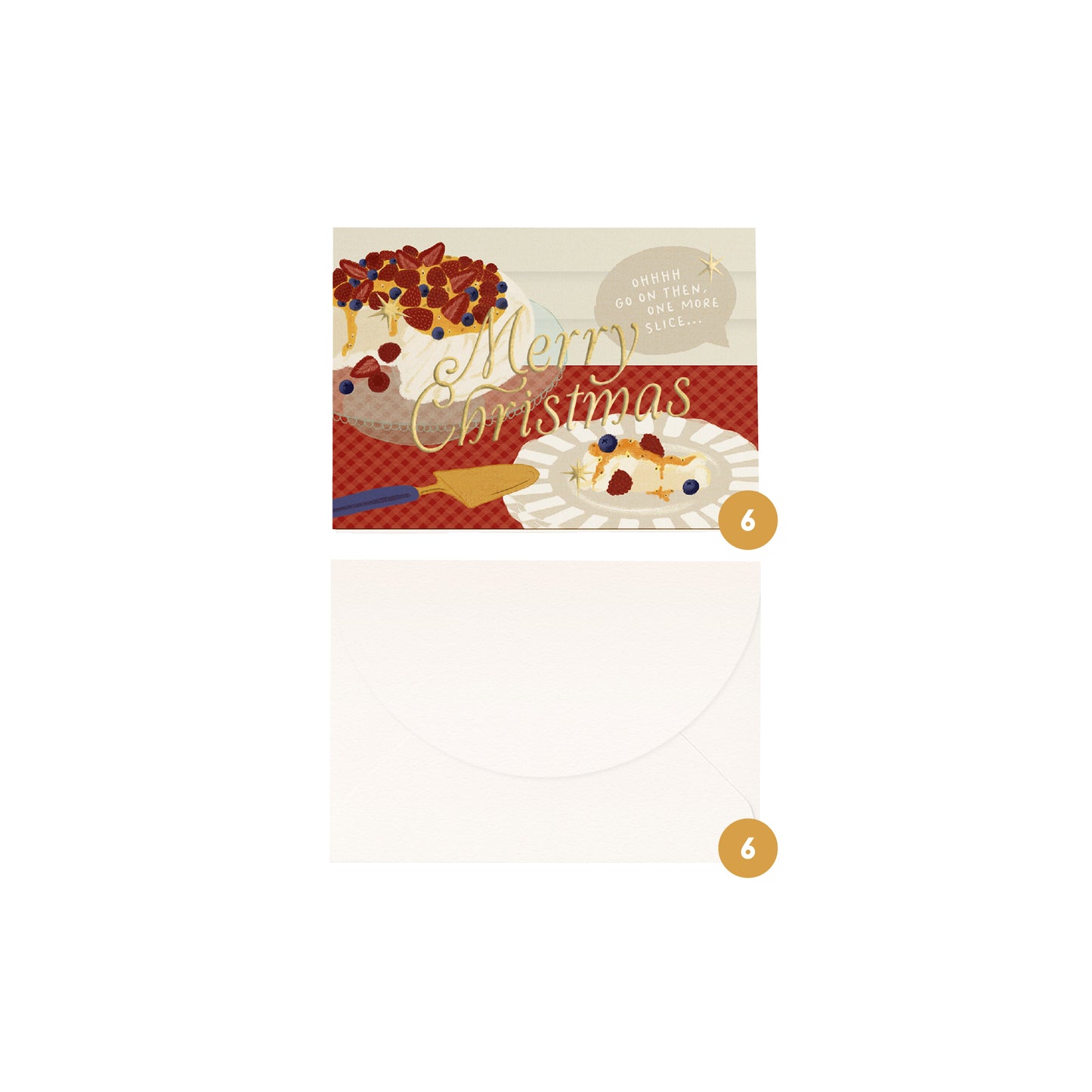 'Merry Christmas' Pavlova Boxed Card Set (6pk) with Gold Foil