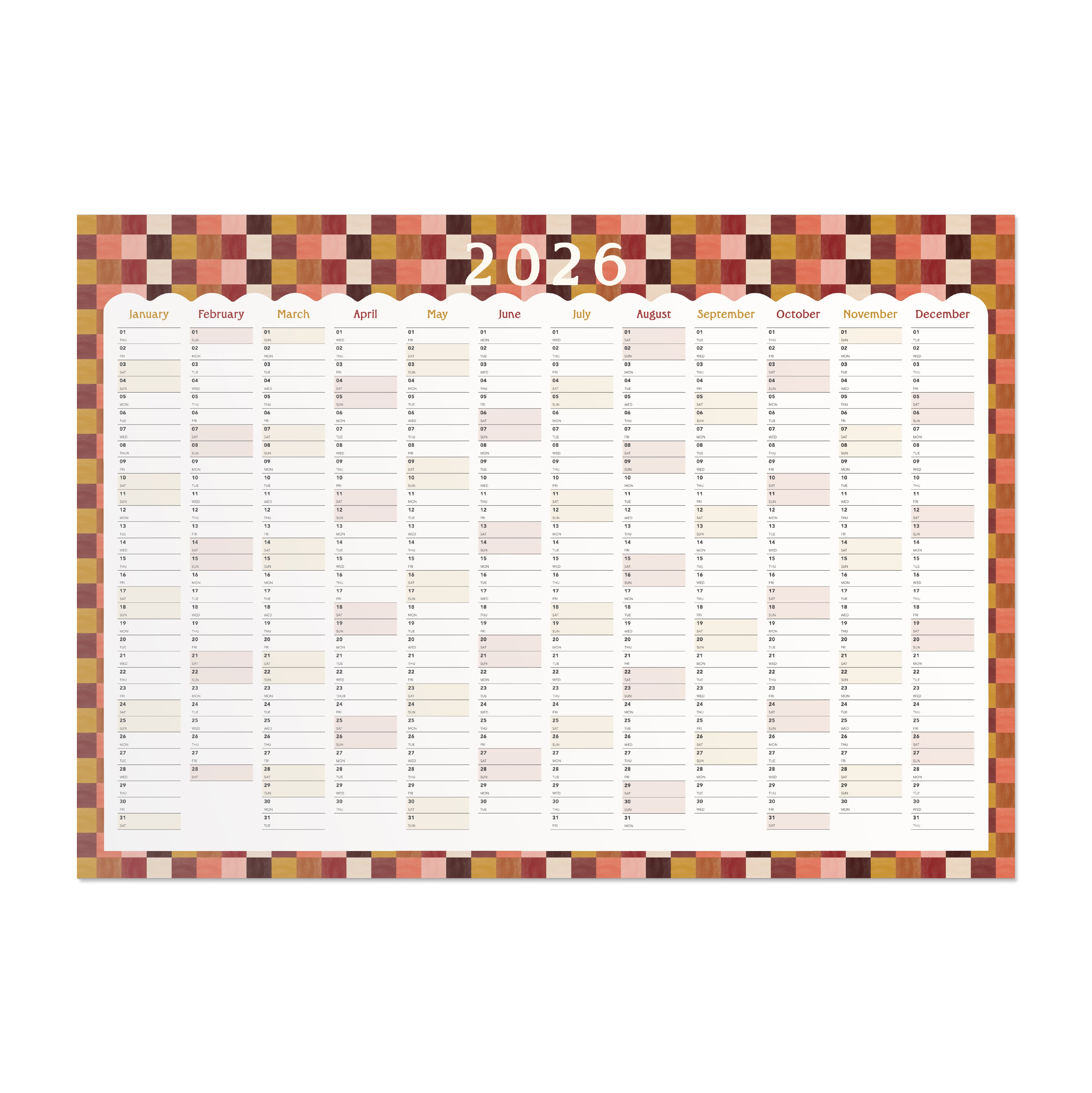 2026 Year Planner 'Tuscan Check'
