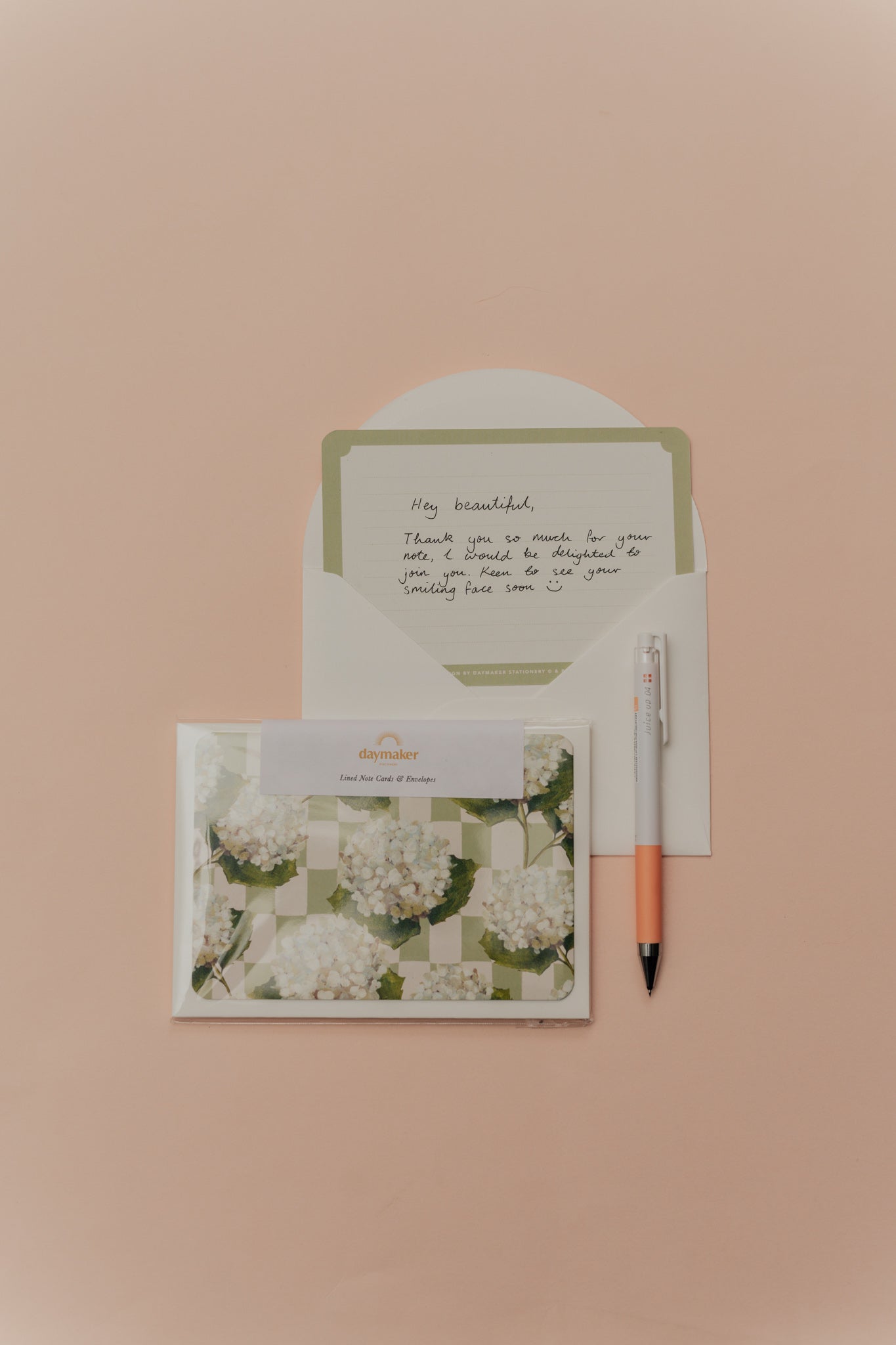 Lined 'Hydrangea' Note Cards & Envelopes (6pk)