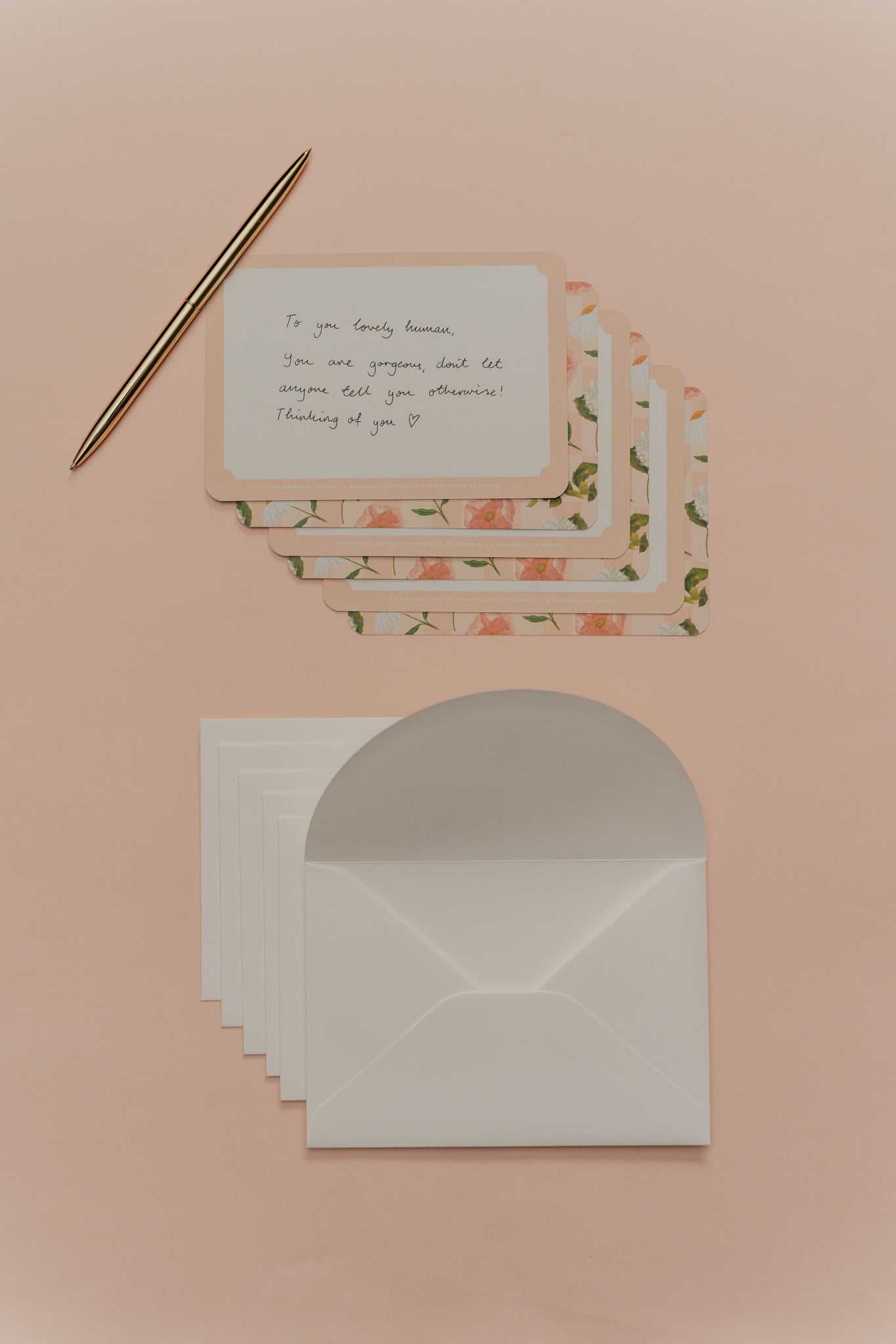 Blank 'Peach Poppies' Note Cards & Envelopes (6pk)