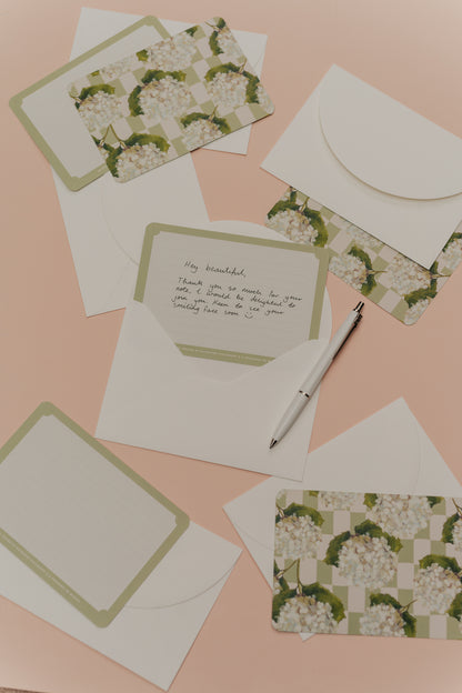 Lined 'Hydrangea' Note Cards & Envelopes (6pk)