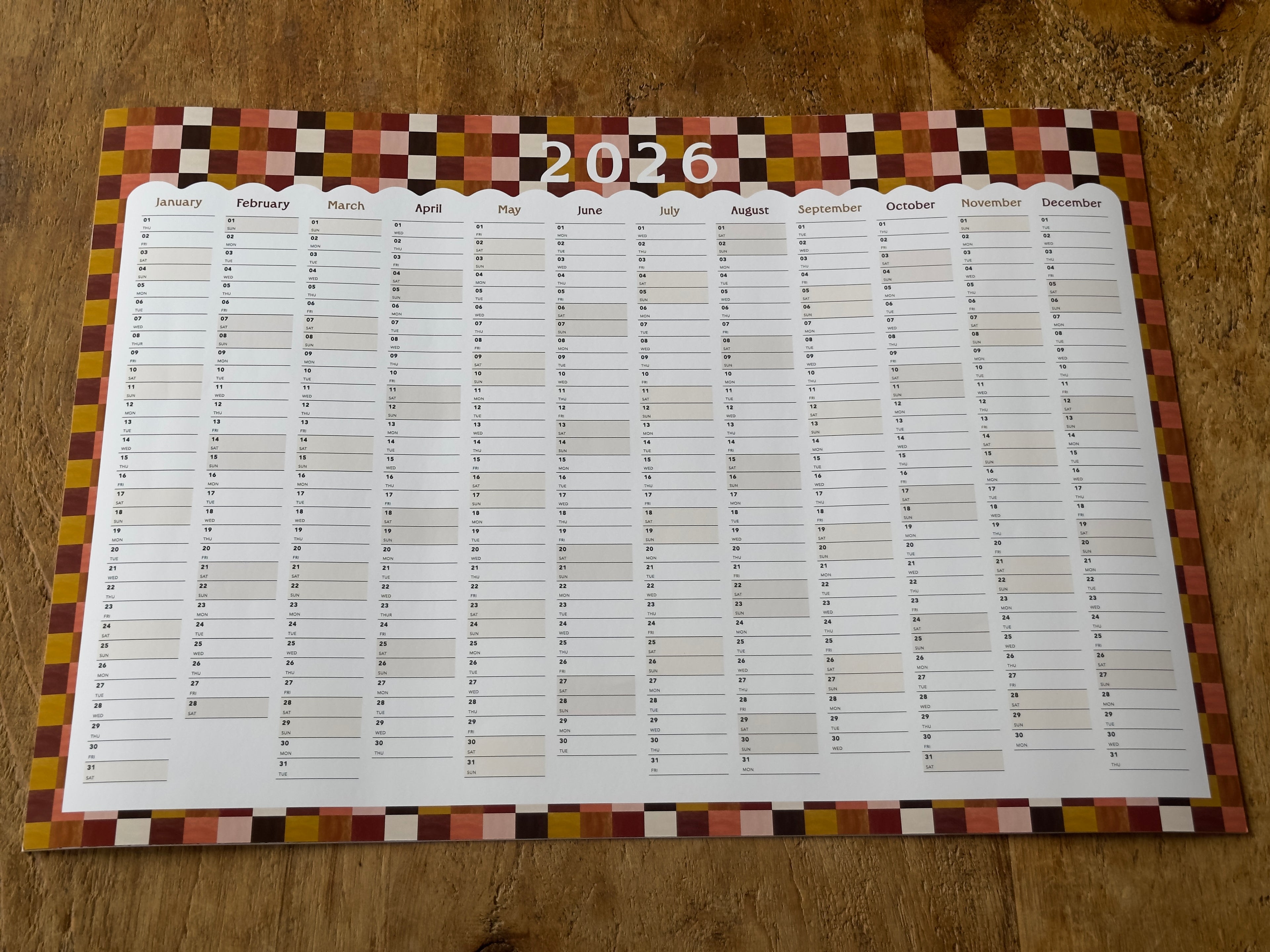 2026 Year Planner 'Tuscan Check'