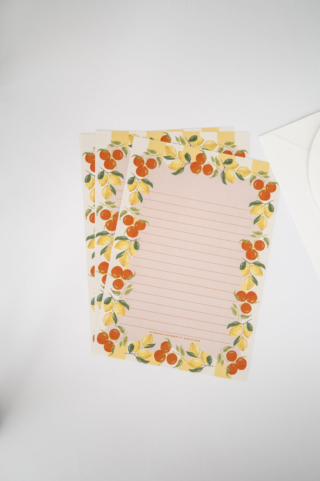 'Citrus Grove' Lined Letter Writing Stationery Set