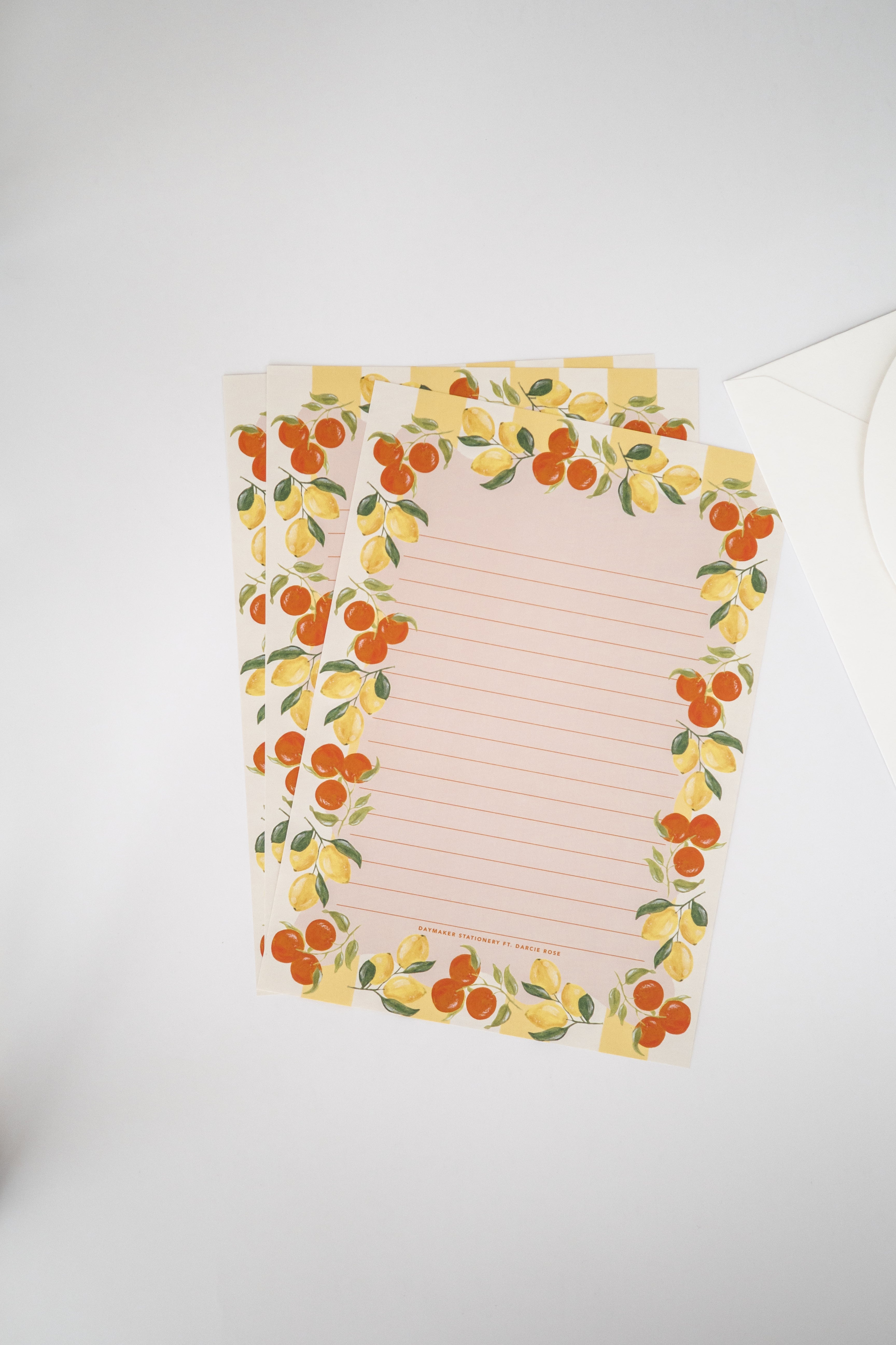 'Citrus Grove' Lined Letter Writing Stationery Set