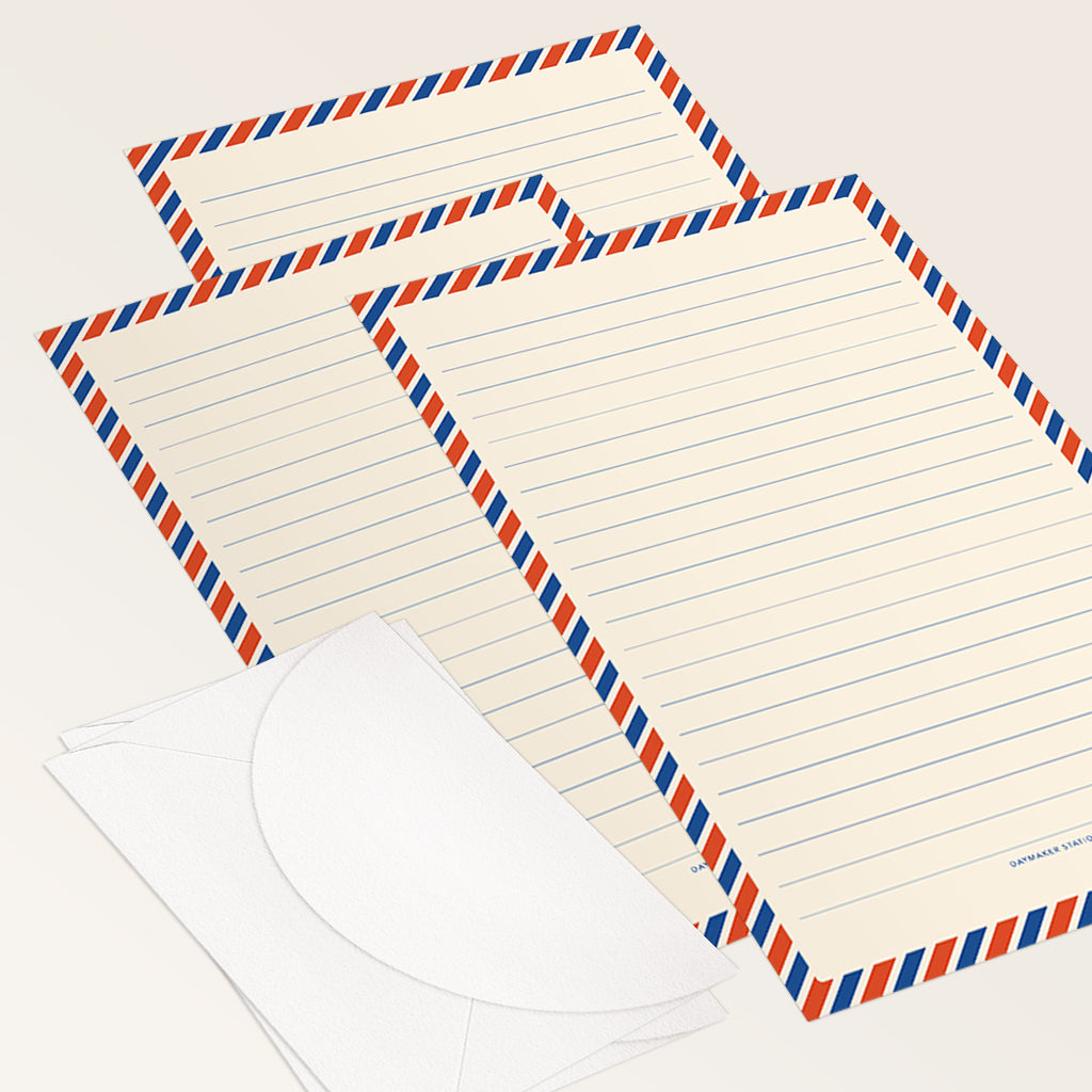 'Vintage Airmail' Lined Letter Writing Stationery