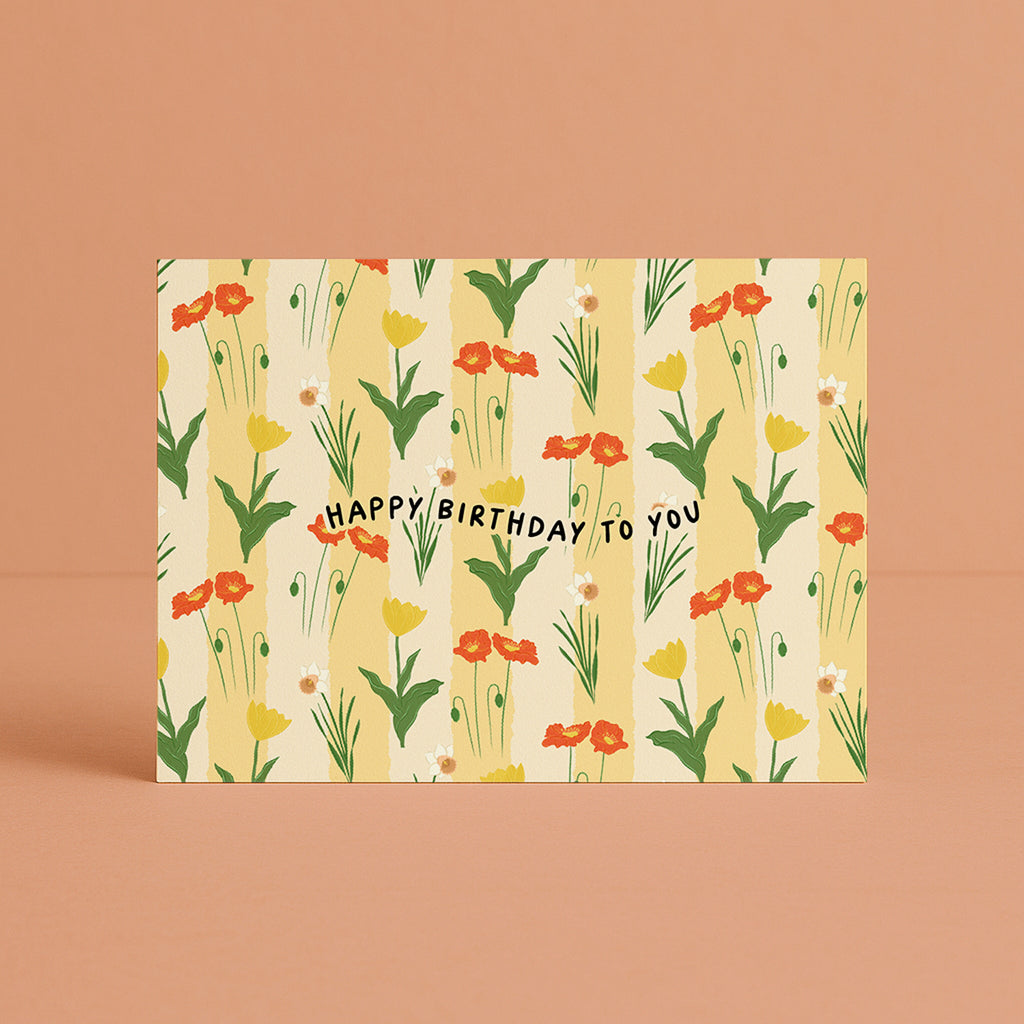 'Happy Birthday' Flower Garden Card