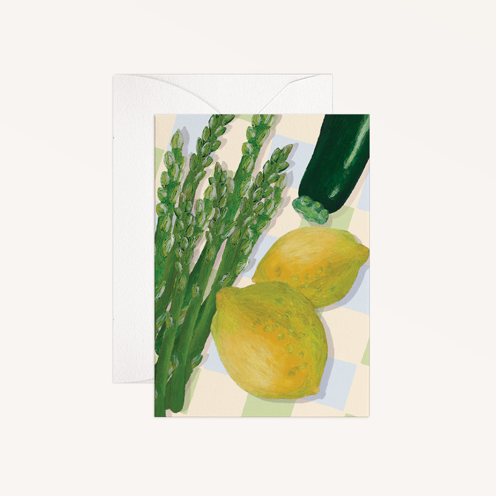 'Zesty Asparagus' Blank Note Card