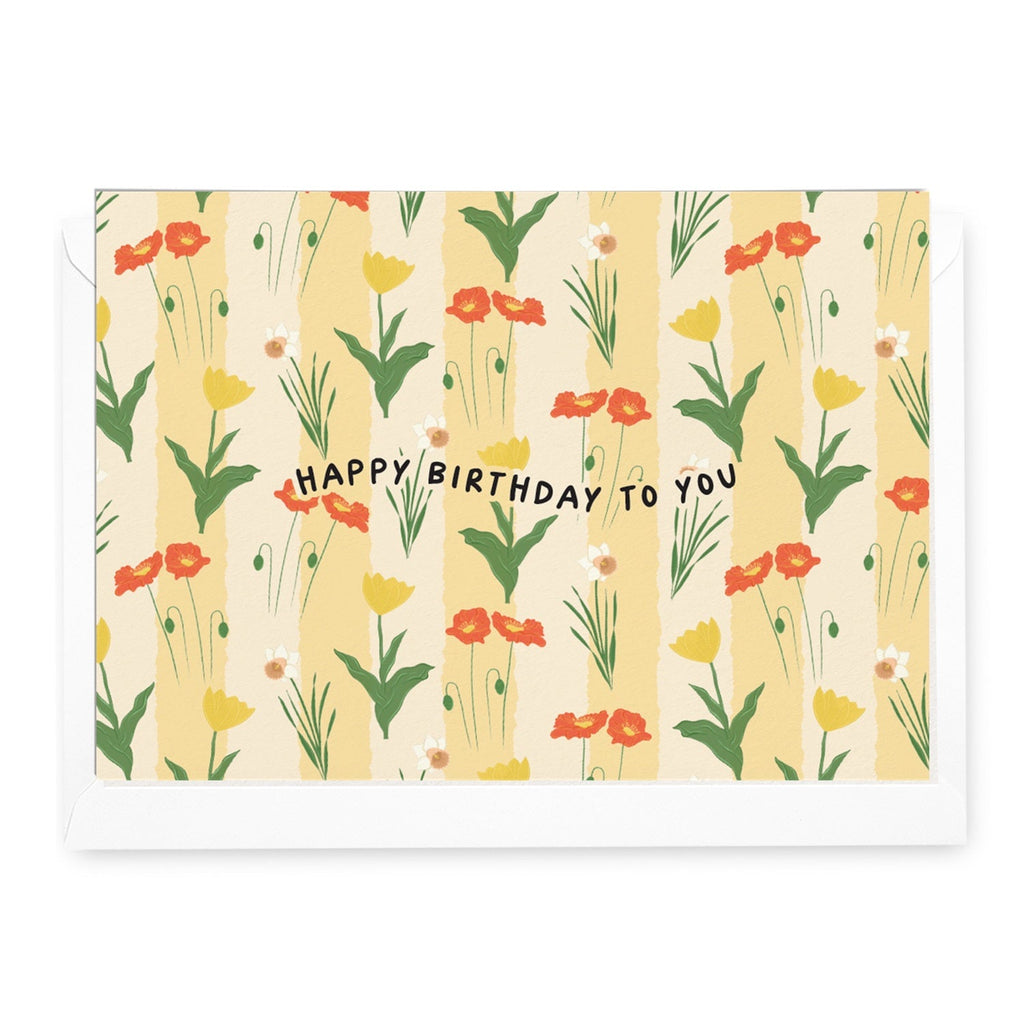 'Happy Birthday' Flower Garden Card