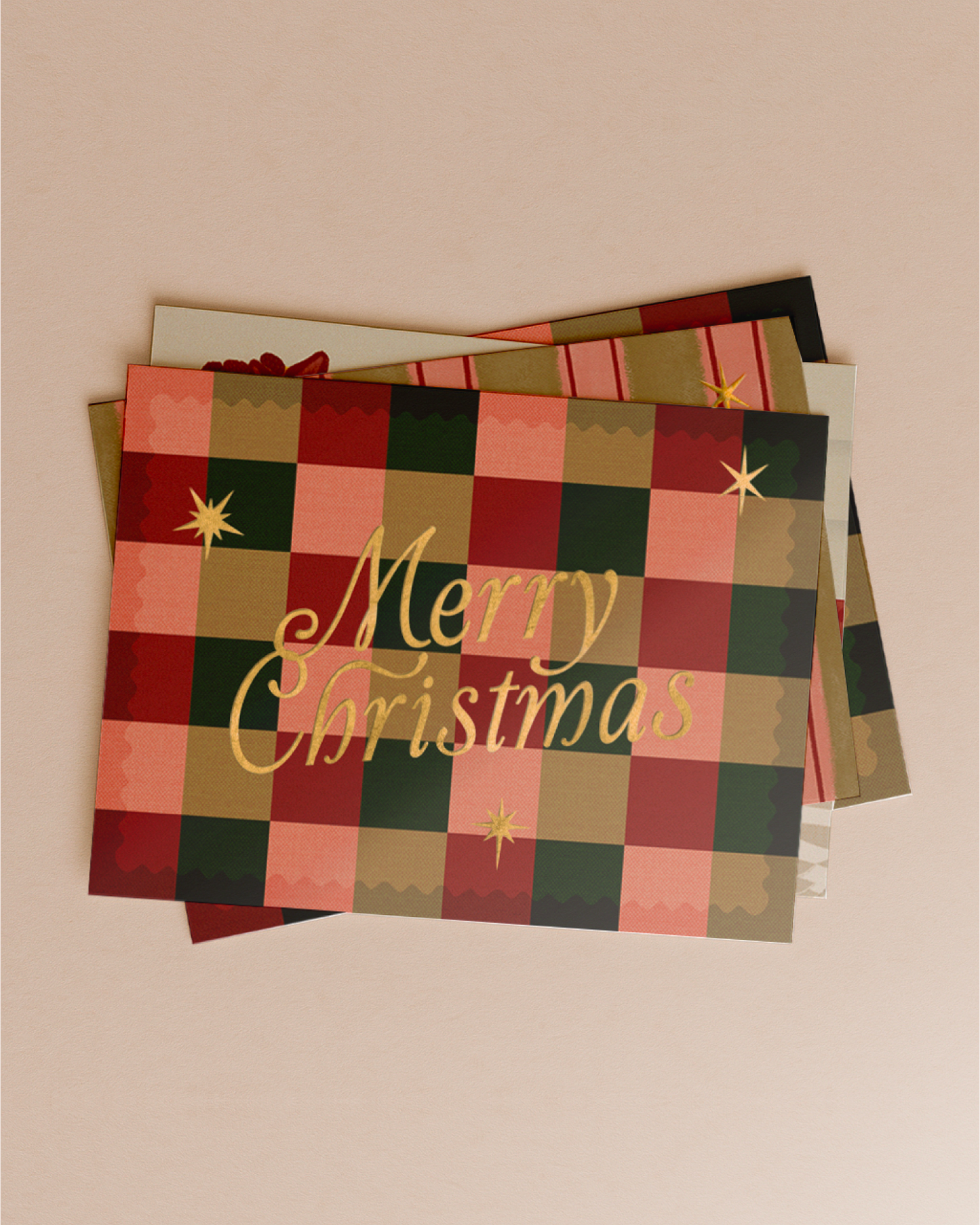 'Merry Christmas' Boxed Card Set (6pk) with Gold Foil