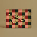 'Merry Christmas' Check Card with Gold Foil