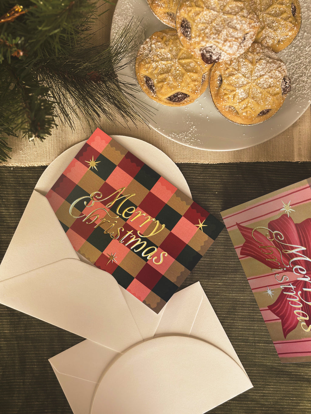 'Merry Christmas' Boxed Card Set (6pk) with Gold Foil