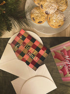 'Merry Christmas' Check Card with Gold Foil