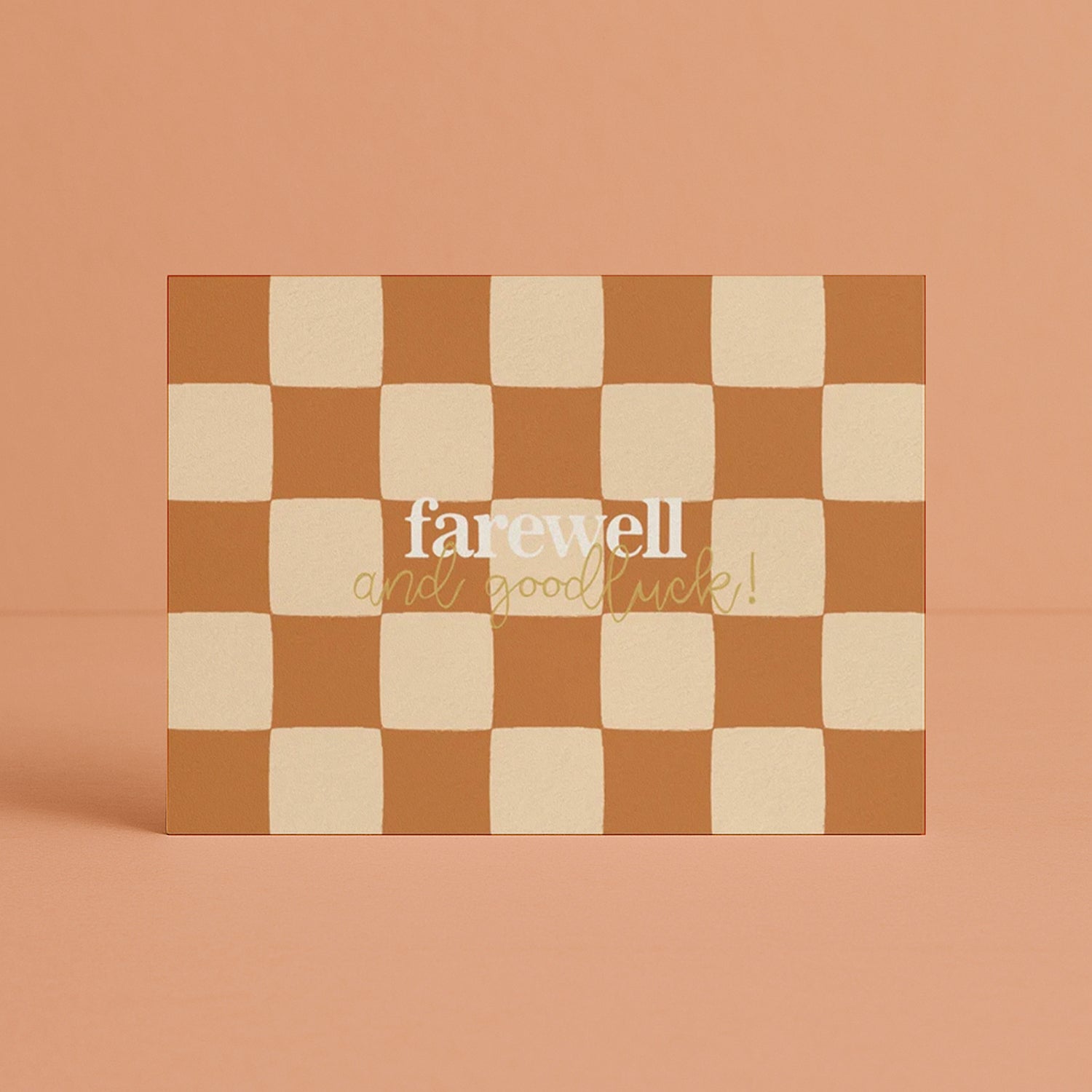 'Farewell & Goodluck' Check Greeting Card
