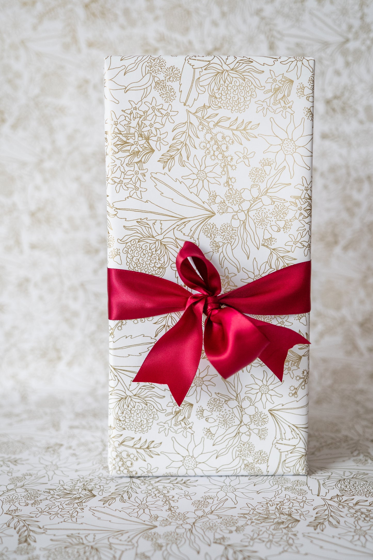 'Golden Native Floral' Wrapping Paper Roll