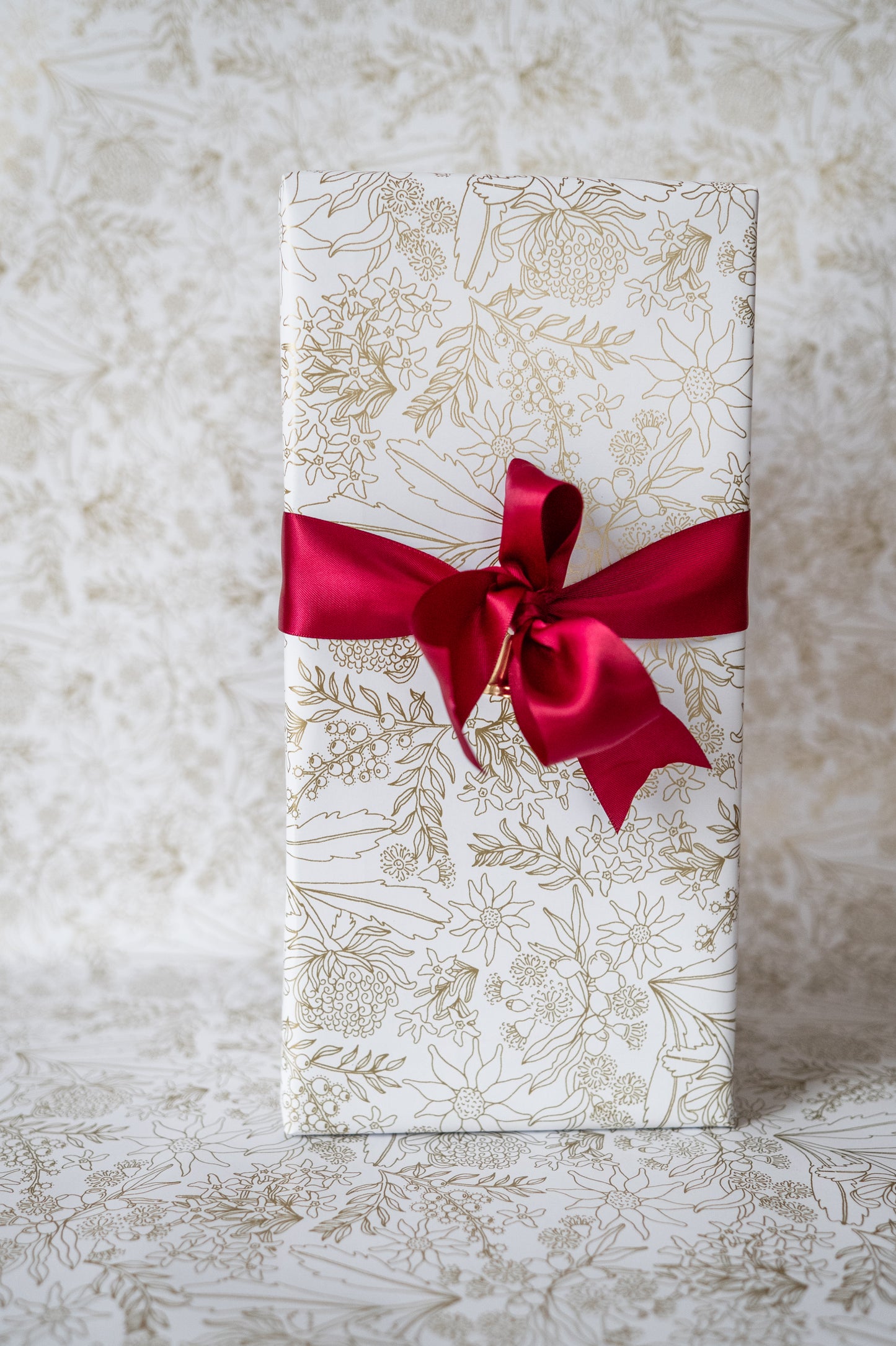 'Golden Native Floral' Wrapping Paper Roll