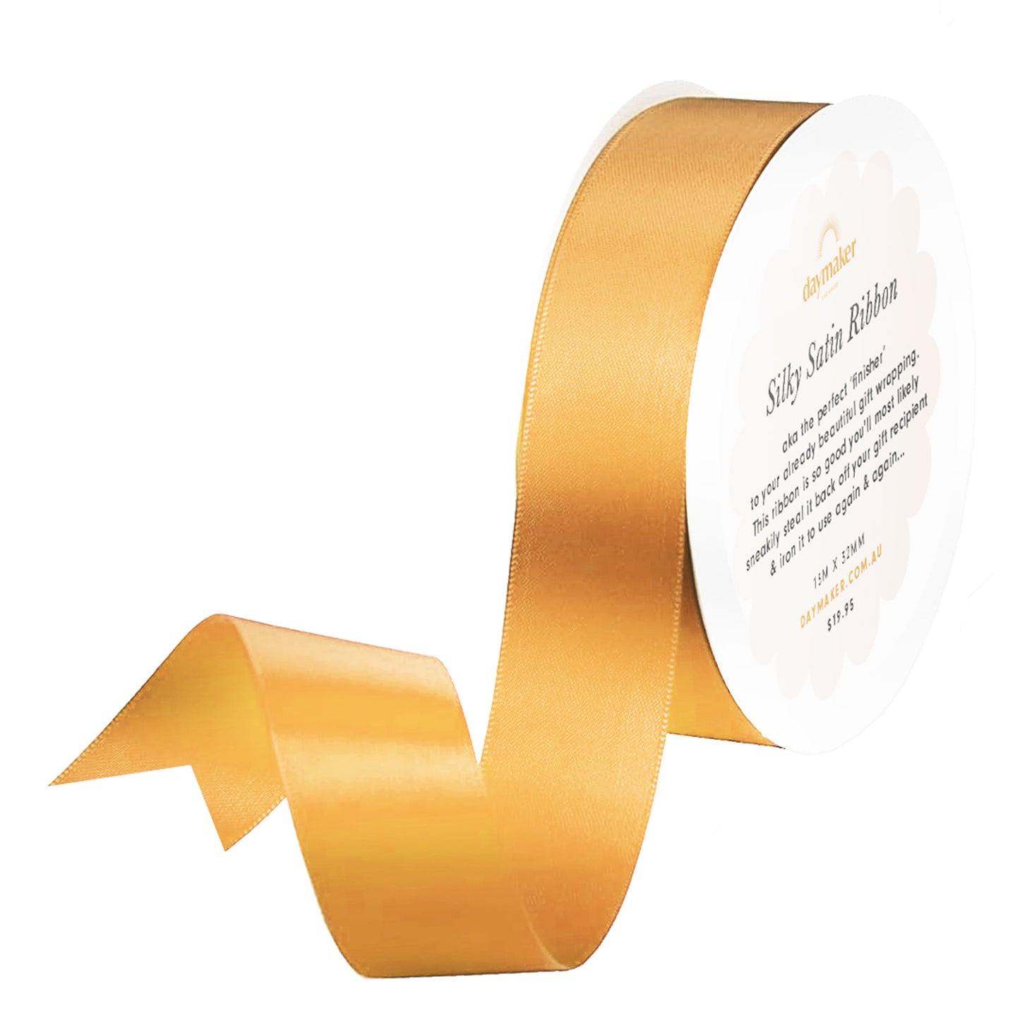 'Amber-Gold' Silky Satin Ribbon (15m)