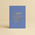 'Happy Father's Day' Navy Pinstripe Greeting Card