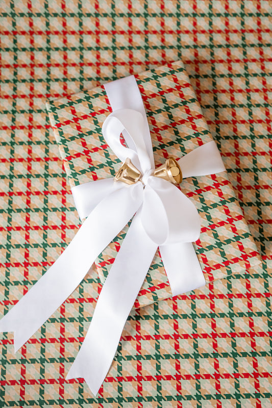 'Christmas Houndstooth' Kraft Wrapping Paper Roll