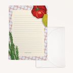 Mixed Pack of 'Fruits & Veg' Lined Letter Writing Stationery