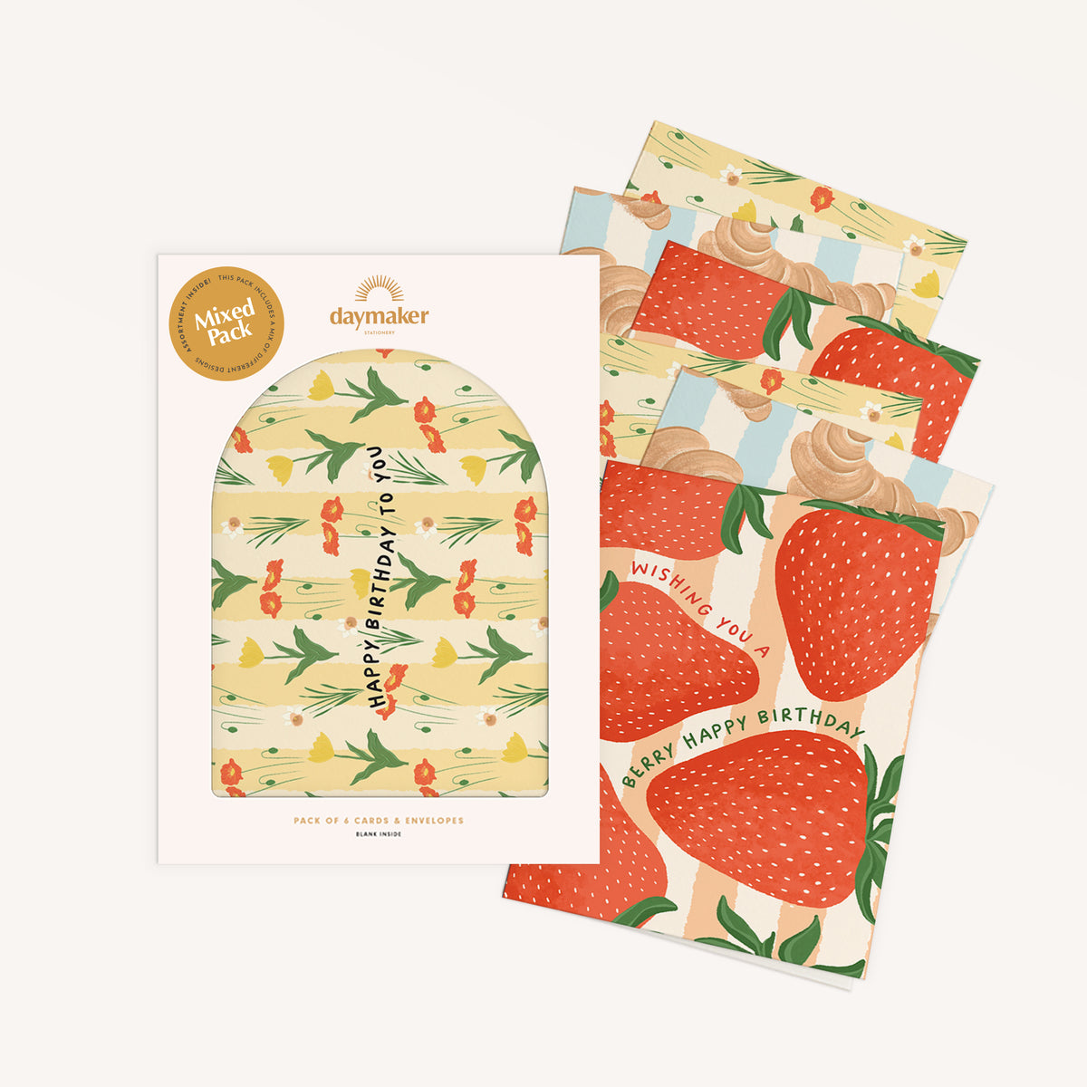 Mixed 'Birthday' Boxed Card Set (6pk) - Le Petit Plaisir