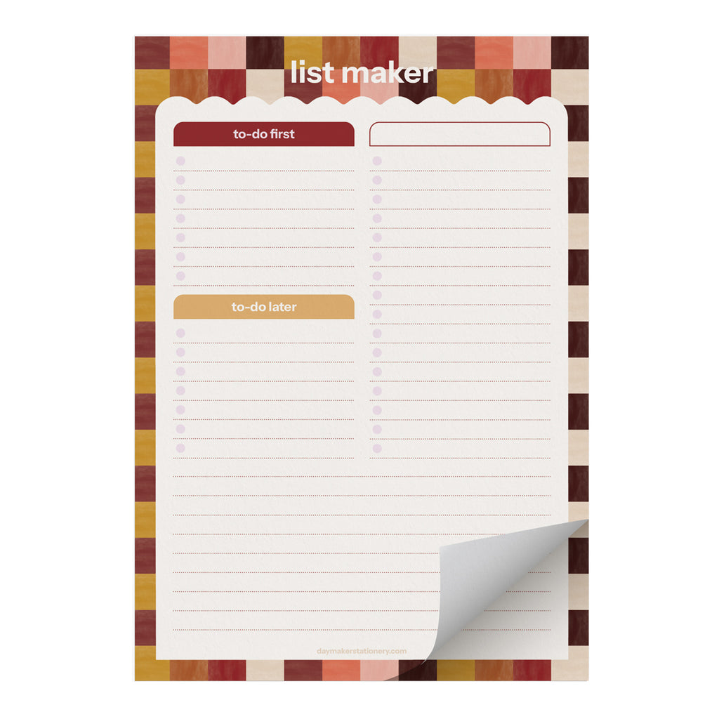 List Maker Notepad 'Tuscan Check'
