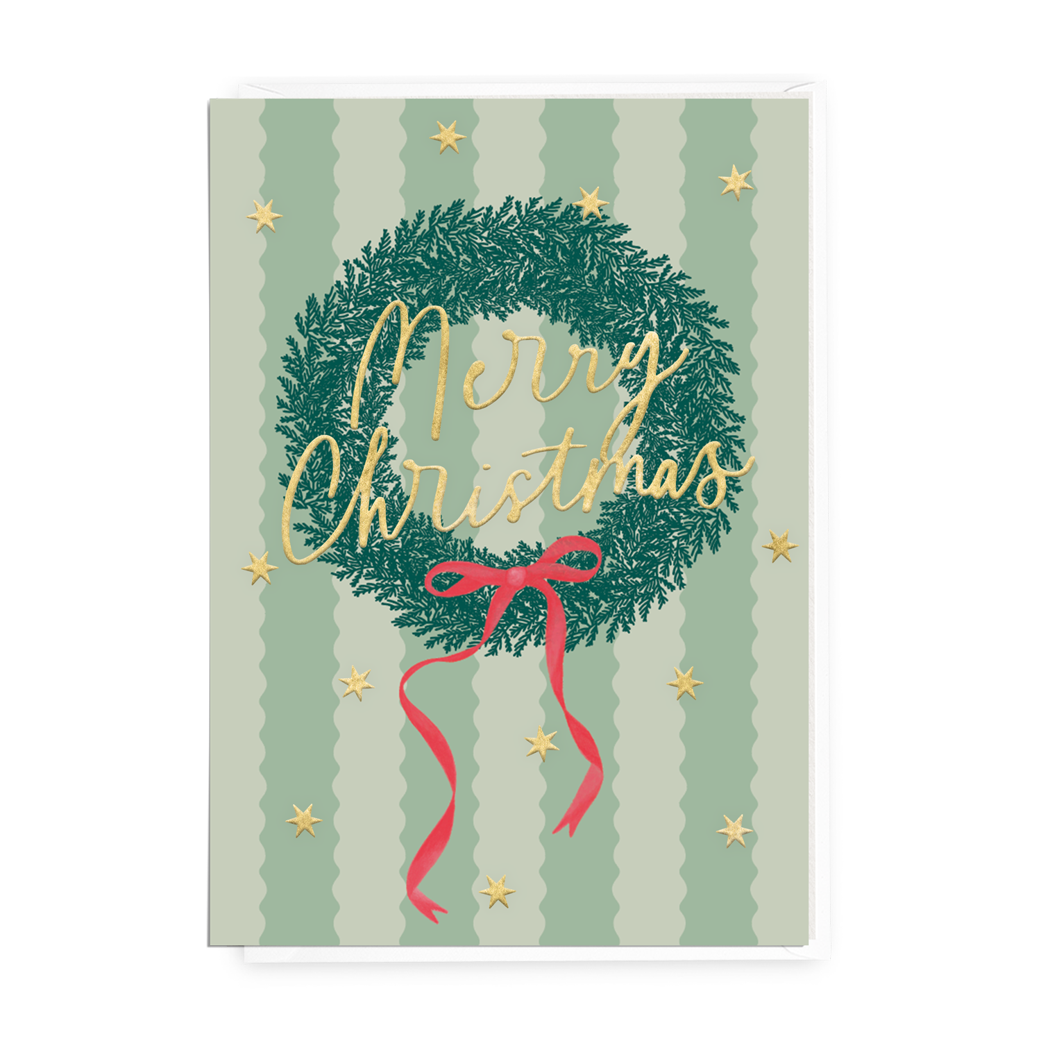 'Merry Christmas' Wreath Greeting Card
