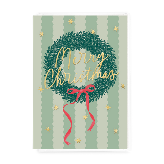 'Merry Christmas' Wreath Greeting Card