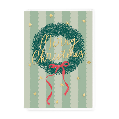 'Merry Christmas' Wreath Christmas Cards (6pk)